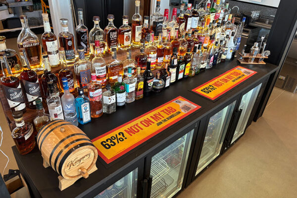 Large display of spirits