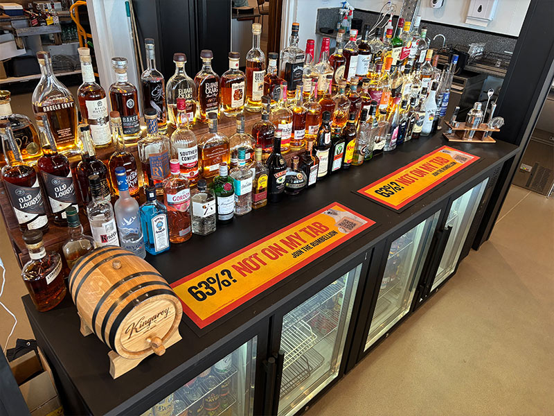 Large display of spirits