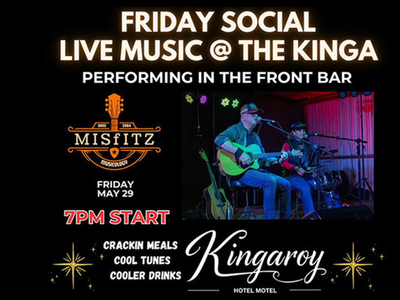 Poster for the live music event at the Kingaroy Hotel Motel